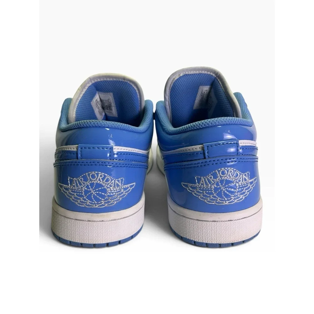 Nike Air Jordan 1 Low SE White Legend Blue Patent UNC FZ2138-114 Men's Size 9.5